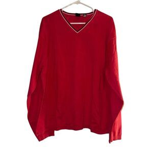 GAP Men's XL Red V-Neck Pullover Sweater Long Sleeve‎ Casual Knit